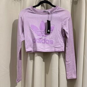 Adidas Youth S size 10  Purple Long Sleeve Crop Top